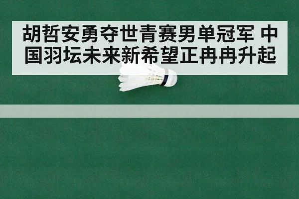 胡哲安勇夺世青赛男单冠军 中国羽坛未来新希望正冉冉升起